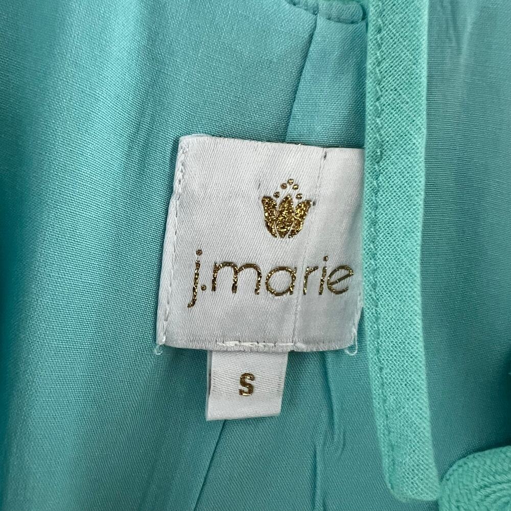 J. Marie Makenna Blue and Green Embroidered Romper Size S - Picture 3 of 6